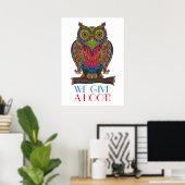 GEEF EEN HOOT - Poster voor school / overal (Thuiskantoor)