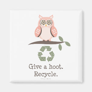 Geef een Hoot Recyclen Magnet