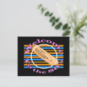 Geef één kaartje toe - aan de 80's aankondigingskaart (Staand voorkant)