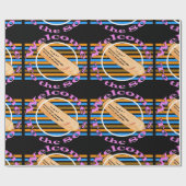 Geef één kaartje toe - aan de 80's cadeaupapier (Vlak)