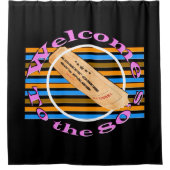 Geef één kaartje toe - aan de 80's douchegordijn (Voorkant)