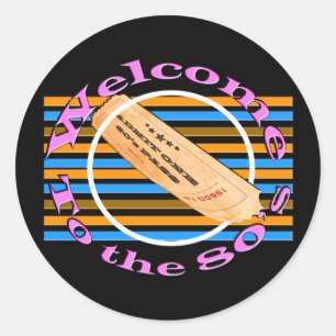 Geef één kaartje toe - aan de 80's ronde sticker