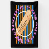 Geef één kaartje toe - aan de 80's spandoek (Verticaal)