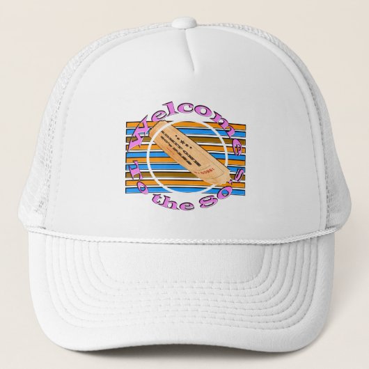 Geef één kaartje toe - aan de 80's trucker pet (Voorkant)