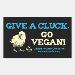 Geef een klik. Ga veganistisch! Rechthoekige Sticker