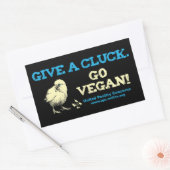 Geef een klik. Ga veganistisch! Rechthoekige Sticker (Envelop)