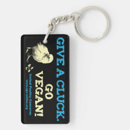 Geef een klok. Ga Vegan! Sleutelhanger