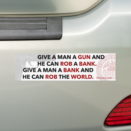"Geef een man een pistool" Bumpersticker (Op auto)
