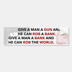 "Geef een man een pistool" Bumpersticker