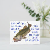 Geef een Man een vis Briefkaart (Staand voorkant)