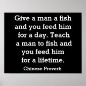 Geef een man een vis - kunstdruk poster (Voorkant)