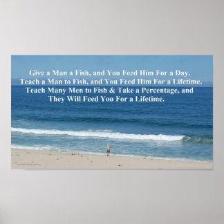 Geef een Man een vis Poster