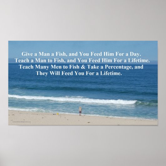Geef een Man een vis Poster (Voorkant)