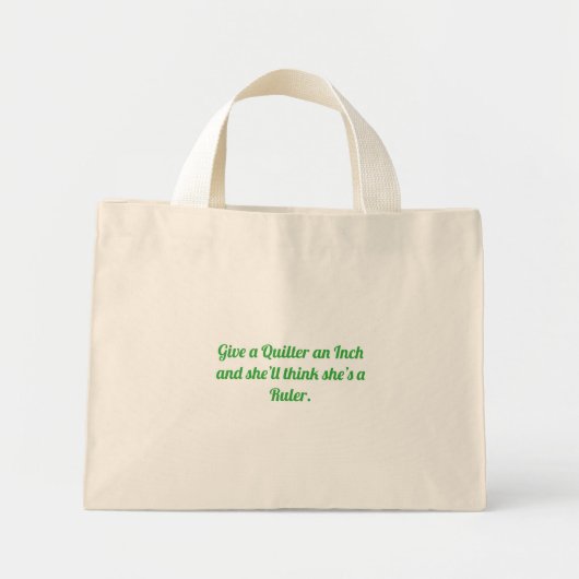 Geef een Quilter een Inch Mini Tote Bag (Voorkant)