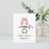 Geef een Recyclen Briefkaart van de Hoot (Staand voorkant)