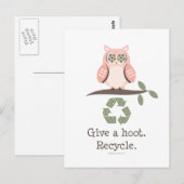 Geef een Recyclen Briefkaart van de Hoot (Voorkant / Achterkant)