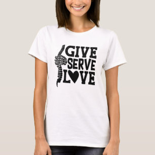 Geef een serve Love Chiropractic Spine Chiropracto T-shirt
