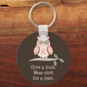 Geef een Sleutelhanger met roetroze lint (Voorkant)