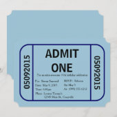 Geef één Ticket de Uitnodiging van de Partij van d (Voorkant / Achterkant)