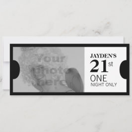 Geef één VIP 21st verjaardagsfeestfoto-uitnodiging Kaart