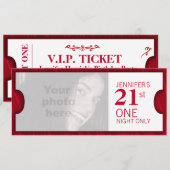 Geef één VIP 21st verjaardagsfeestfoto-uitnodiging Kaart (Voorkant / Achterkant)