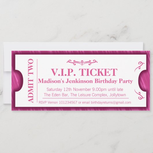 Geef één VIP 75e het roze witte verjaardagspartij  Kaart (Achterkant)