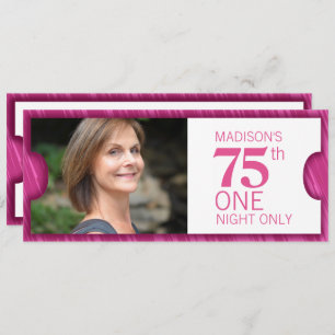 Geef één VIP 75e het roze witte verjaardagspartij  Kaart