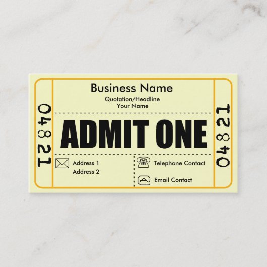 Geef Één Visitekaartje toe (Voorkant)