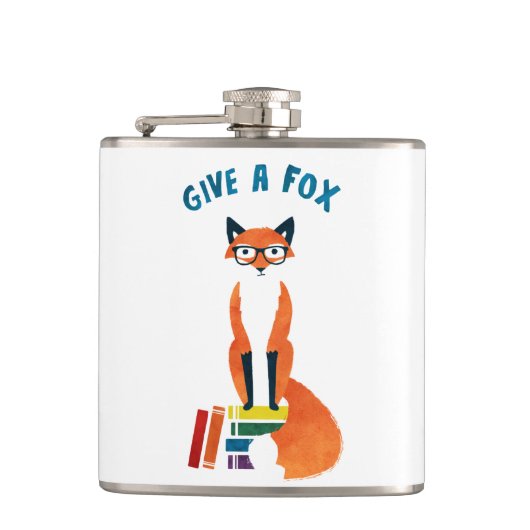 "Geef een vos-fles" Heupfles (Voorkant)