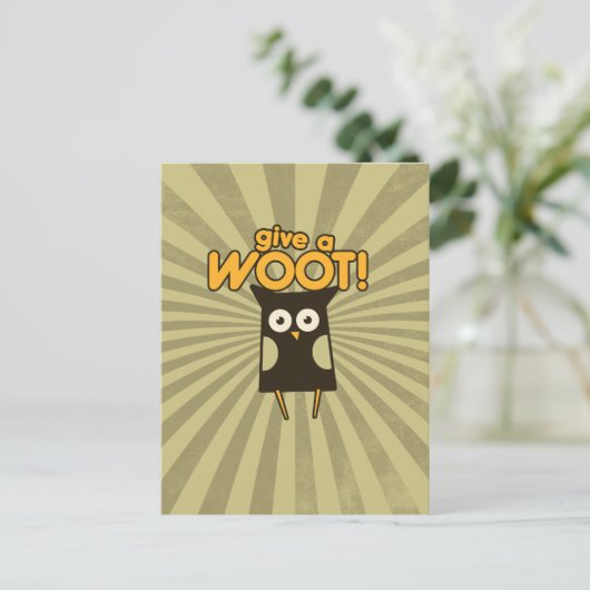 Geef een Woot Uil Briefkaart (Staand voorkant)
