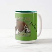 Geef 'Em de vogel voor Thanksgiving! Tweekleurige Koffiemok (Voorkant rechts)