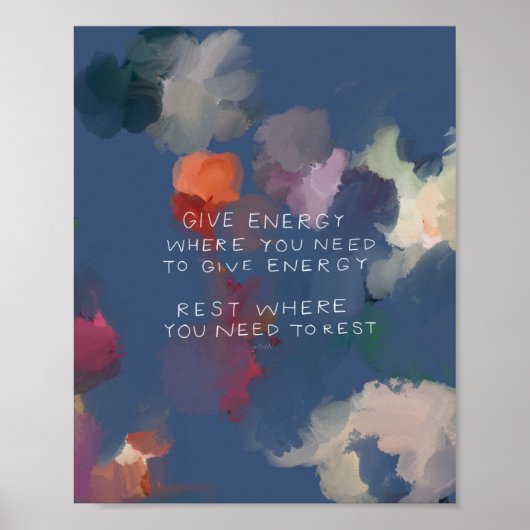 "Geef energie waar je energie nodig hebt." Poster (Voorkant)