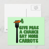 Geef erwten een kans briefkaart (Voorkant / Achterkant)