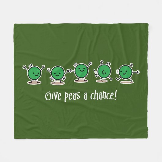 Geef erwten een kans fleece deken (Voorkant (Horizontaal))