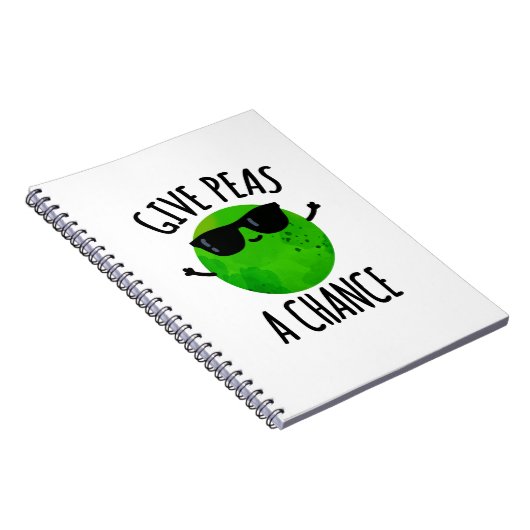 Geef erwten een kans op een positieve erwtenwoords notitieboek (Rechterzijde)