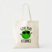 Geef erwten een kans op een positieve erwtenwoords tote bag (Voorkant)