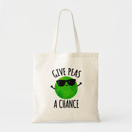 Geef erwten een kans op een positieve erwtenwoords tote bag (Voorkant)