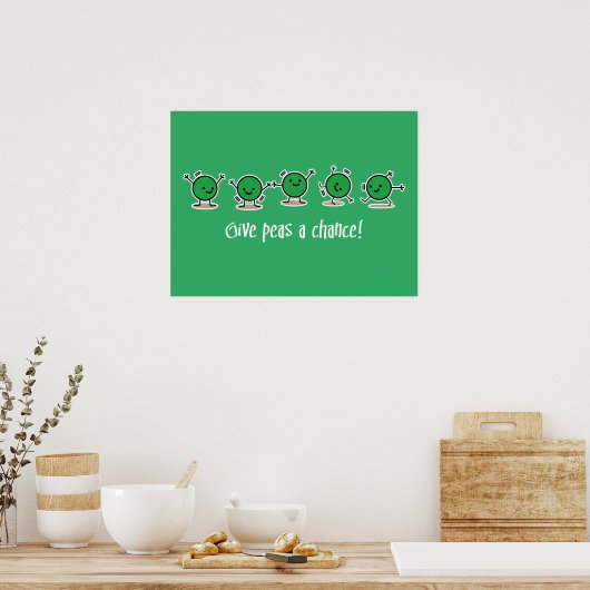 Geef erwten een kans poster (Keuken)