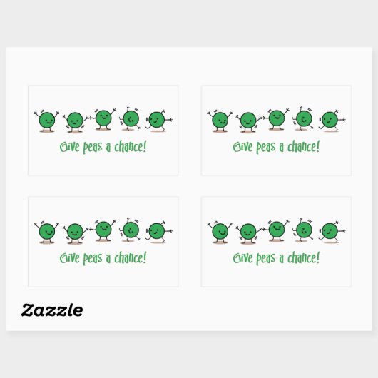 Geef erwten een kans rechthoekige sticker (Vel)