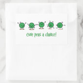 Geef erwten een kans rechthoekige sticker (Tas)