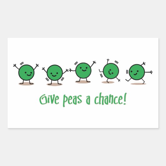 Geef erwten een kans rechthoekige sticker (Voorkant)