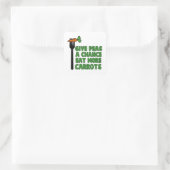 Geef erwten een kans vierkante sticker (Tas)