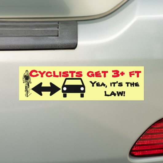Geef fietsers ruimte-deel de weg bumpersticker (Op auto)