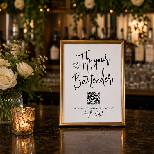 Geef Fooi aan Je Barman Met QR Code Bord Poster