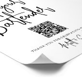 Geef Fooi aan Je Barman Met QR Code Bord Poster (Hoek)