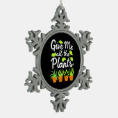 Geef Gardener alle Planten Tin Sneeuwvlok Ornament (Links)