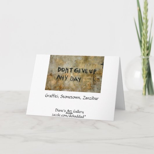Geef geen graffiti op - Inspirerend Kaart (Achterkant)