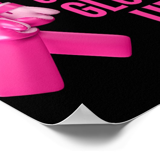 Geef geen handschoen op met boksend kankerbewustzi poster (Hoek)