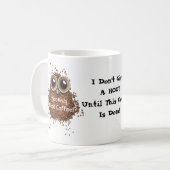 Geef geen huiskoffie. Mok uil (Voorkant links)