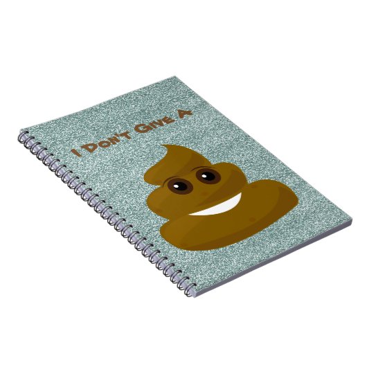 Geef geen Poo Glitter Emoji Notitieboek (Rechterzijde)